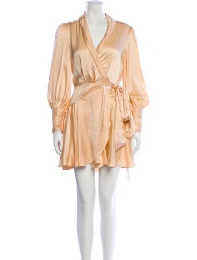 Pre-owned Zimmermann Silk Mini Dress In Neutral