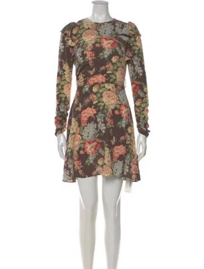 Pre-owned Zimmermann Silk Mini Dress In Neutral