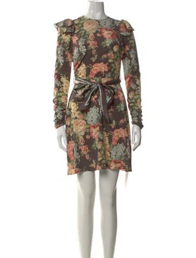 Pre-owned Zimmermann Silk Mini Dress In Neutral
