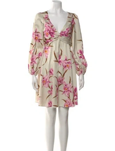 Pre-owned Zimmermann Silk Mini Dress In Neutral