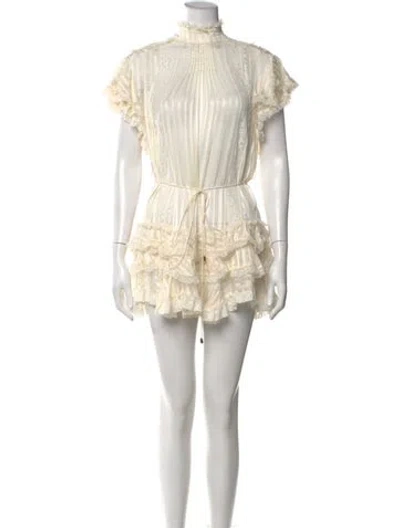 Pre-owned Zimmermann Silk Mini Dress In Neutral