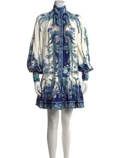 Pre-owned Zimmermann Silk Mini Dress In Neutral
