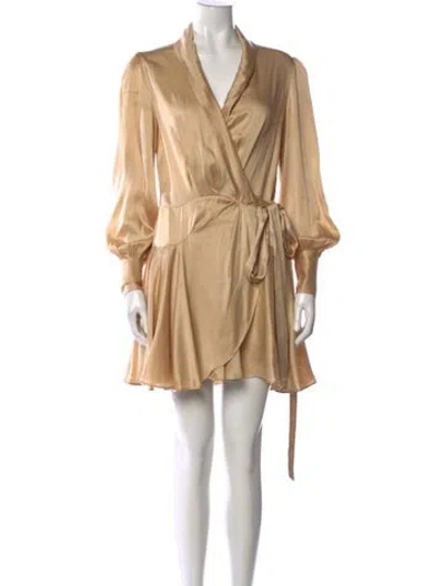 Pre-owned Zimmermann Silk Mini Dress In Neutral