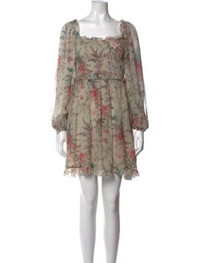 Pre-owned Zimmermann Silk Mini Dress In Neutral