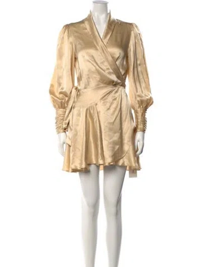 Pre-owned Zimmermann Silk Mini Dress In Neutrals