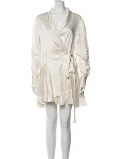 Pre-owned Zimmermann Silk Mini Dress In Neutrals