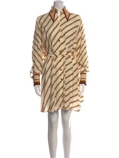 Pre-owned Zimmermann Silk Mini Dress In Neutrals