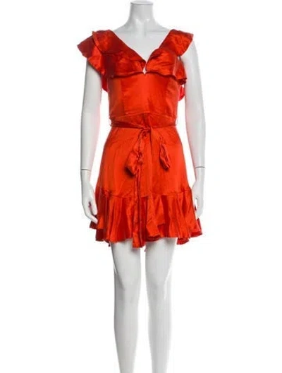 Pre-owned Zimmermann Silk Mini Dress In Orange
