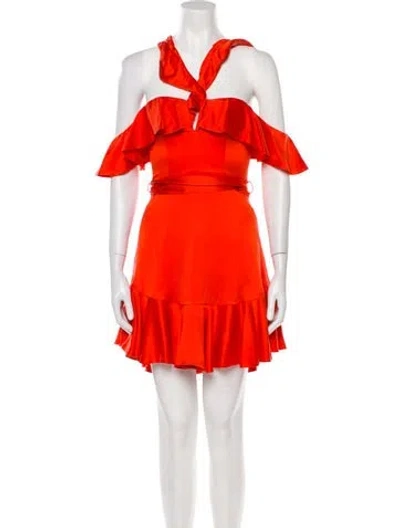 Pre-owned Zimmermann Silk Mini Dress In Orange