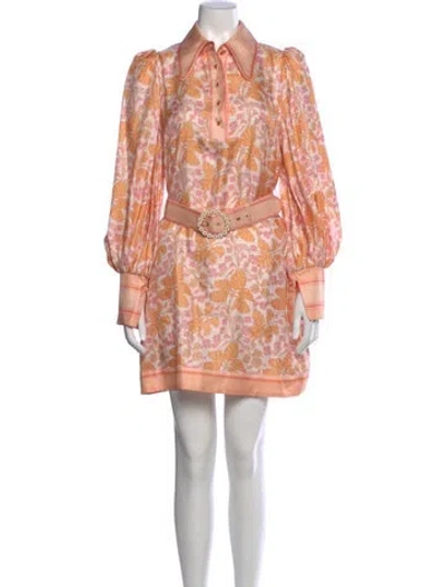 Pre-owned Zimmermann Silk Mini Dress In Orange