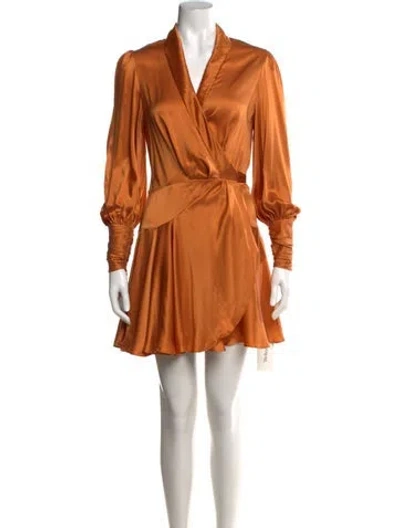 Pre-owned Zimmermann Silk Mini Dress In Orange