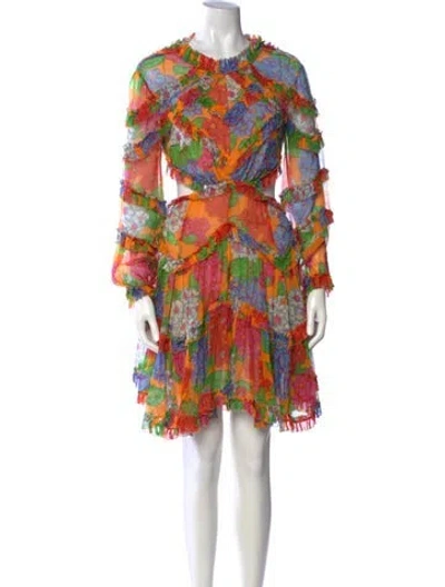 Pre-owned Zimmermann Silk Mini Dress In Orange
