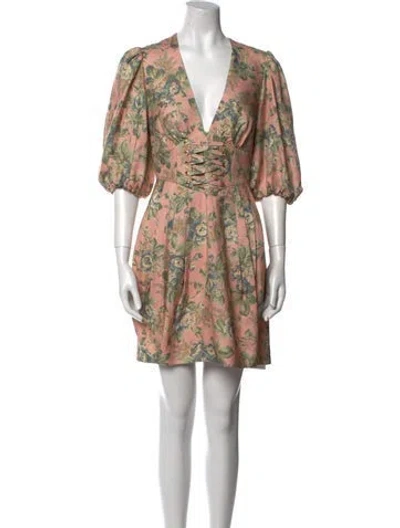Pre-owned Zimmermann Silk Mini Dress In Pink
