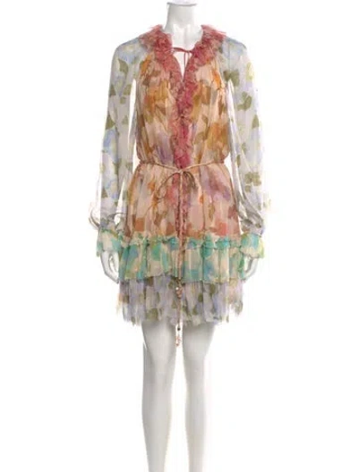 Pre-owned Zimmermann Silk Mini Dress In Pink