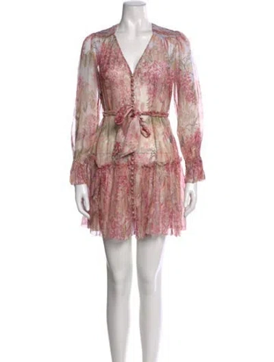 Pre-owned Zimmermann Silk Mini Dress In Pink