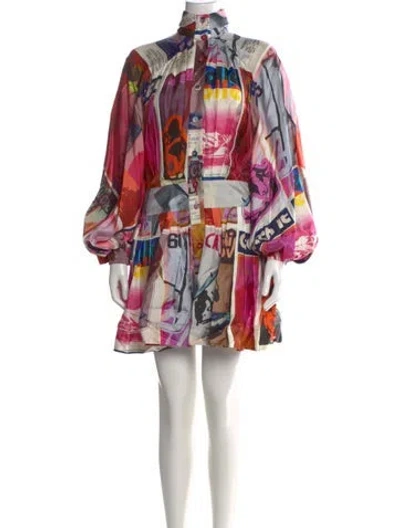 Pre-owned Zimmermann Silk Mini Dress In Pink