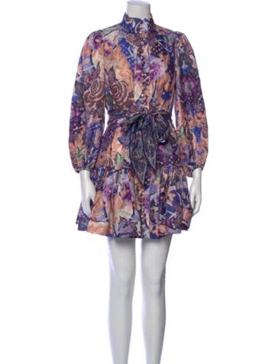 Pre-owned Zimmermann Silk Mini Dress In Pink