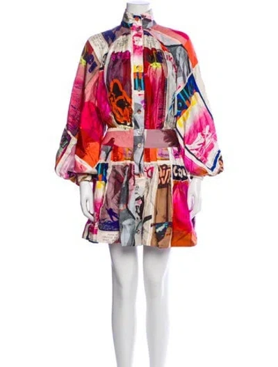 Pre-owned Zimmermann Silk Mini Dress In Pink