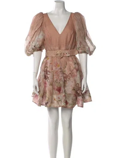 Pre-owned Zimmermann Silk Mini Dress In Pink
