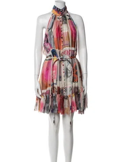 Pre-owned Zimmermann Silk Mini Dress In Pink