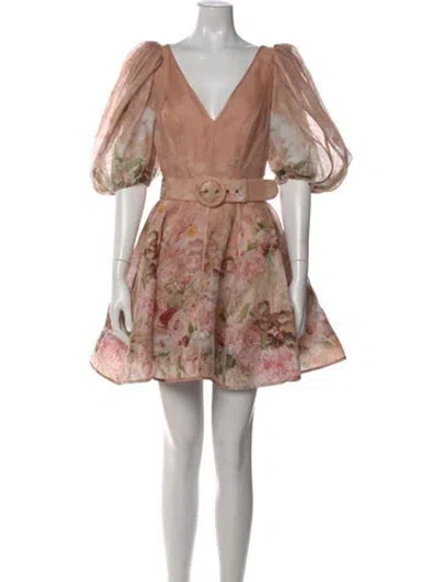 Pre-owned Zimmermann Silk Mini Dress In Pink