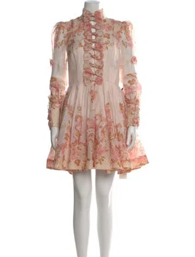 Pre-owned Zimmermann Silk Mini Dress In Pink