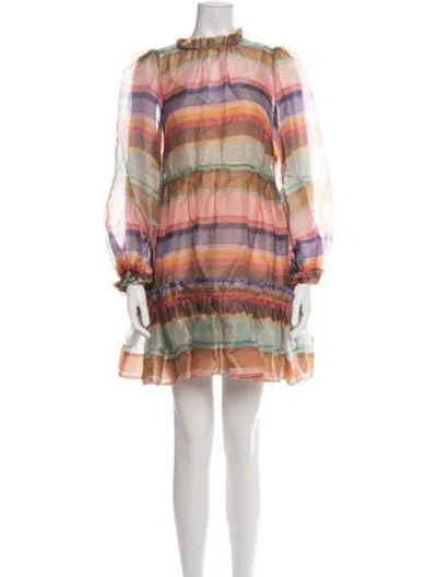 Pre-owned Zimmermann Silk Mini Dress In Pink