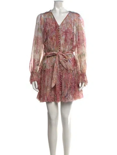 Pre-owned Zimmermann Silk Mini Dress In Pink