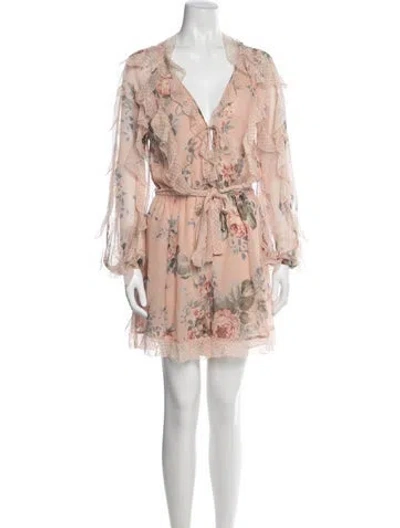 Pre-owned Zimmermann Silk Mini Dress In Pink