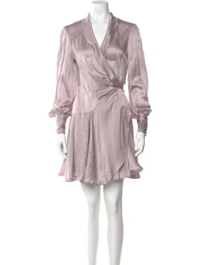 Pre-owned Zimmermann Silk Mini Dress In Purple
