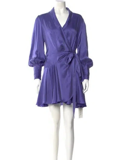 Pre-owned Zimmermann Silk Mini Dress In Purple