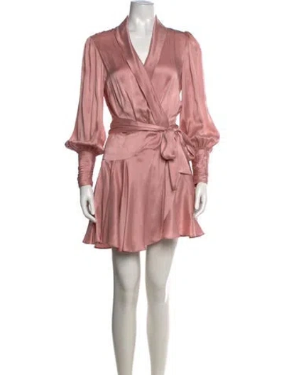 Pre-owned Zimmermann Silk Mini Dress In Purple