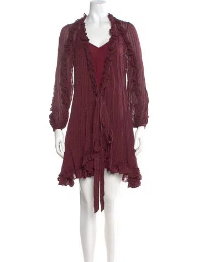 Pre-owned Zimmermann Silk Mini Dress In Red