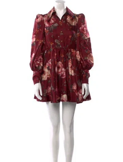Pre-owned Zimmermann Silk Mini Dress In Red