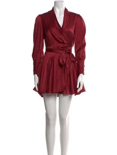 Pre-owned Zimmermann Silk Mini Dress In Red