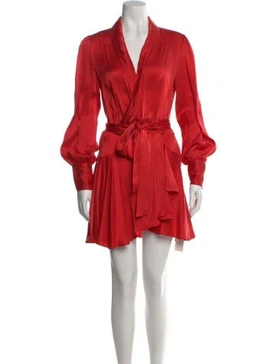 Pre-owned Zimmermann Silk Mini Dress In Red
