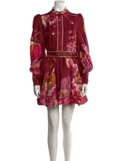 Pre-owned Zimmermann Silk Mini Dress In Red
