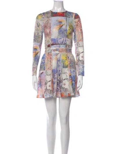Pre-owned Zimmermann Silk Mini Dress W/ Tags In Blue