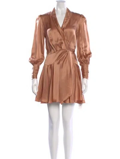 Pre-owned Zimmermann Silk Mini Dress W/ Tags In Gold