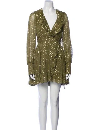Pre-owned Zimmermann Silk Mini Dress W/ Tags In Green