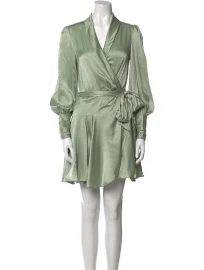 Pre-owned Zimmermann Silk Mini Dress W/ Tags In Green