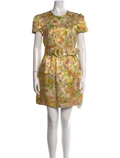 Pre-owned Zimmermann Silk Mini Dress W/ Tags In Metallic/yellow