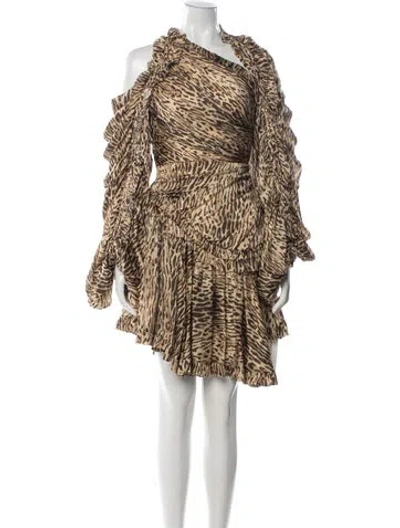 Pre-owned Zimmermann Silk Mini Dress W/ Tags In Neutral
