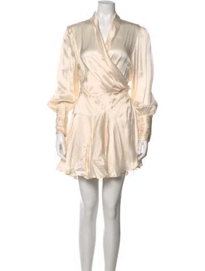 Pre-owned Zimmermann Silk Mini Dress W/ Tags In Neutral