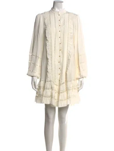 Pre-owned Zimmermann Silk Mini Dress W/ Tags In Neutrals