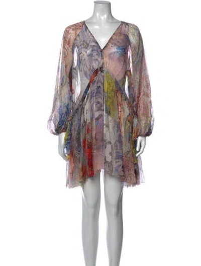 Pre-owned Zimmermann Silk Mini Dress W/ Tags In Neutrals