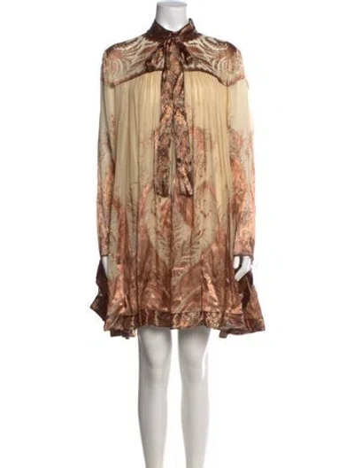 Pre-owned Zimmermann Silk Mini Dress W/ Tags In Orange