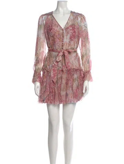 Pre-owned Zimmermann Silk Mini Dress W/ Tags In Pink