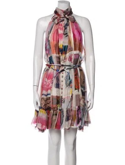 Pre-owned Zimmermann Silk Mini Dress W/ Tags In Pink