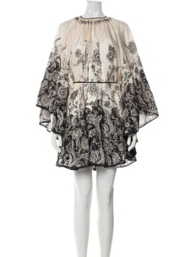 Pre-owned Zimmermann Silk Mini Dress W/ Tags In Purple